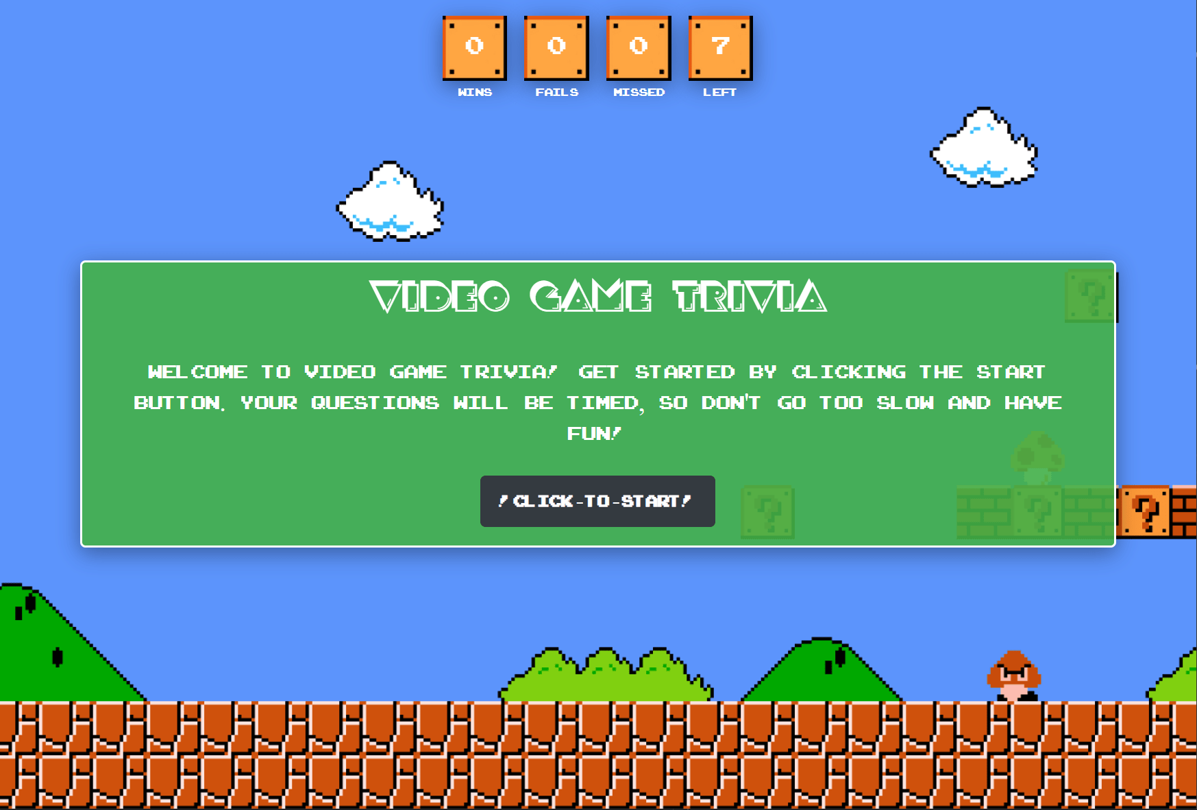 Video Game Trivia Web App